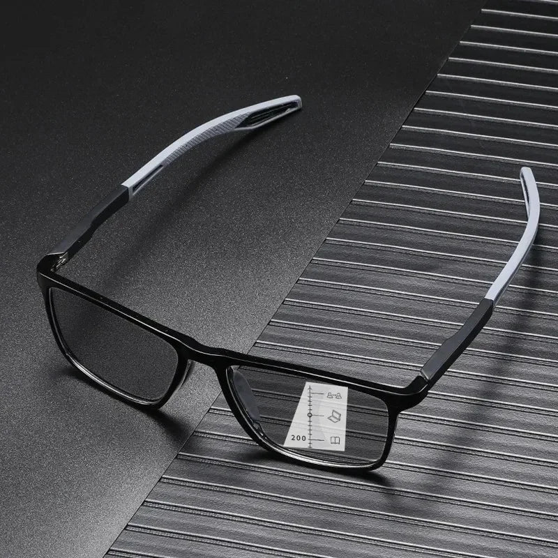 2025 New TR90 Photochromic Multifocal Glasses Vintage Progressive Reading Glasses Men Women Anti-blue Sports Eyeglasses +1.0+4.0