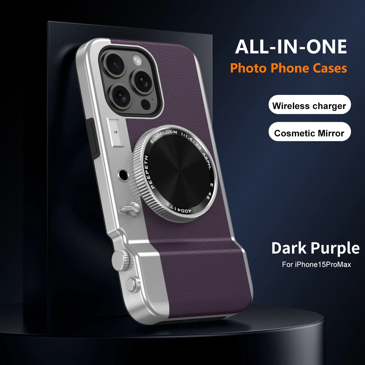 Retro Magnetic Multifunctional Camera Phone For 16 15 14 13 12 11 Pro Cosmetic Mirror Shockproof Cover