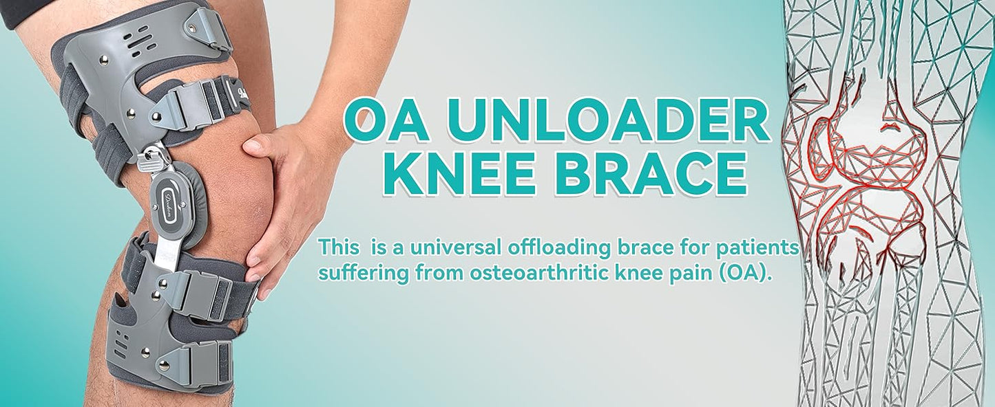 Osteoarthritis Unloading Knee Brace, OA Unloading Support Low Profile Design, Knee Joint Pain Relief Protective Device