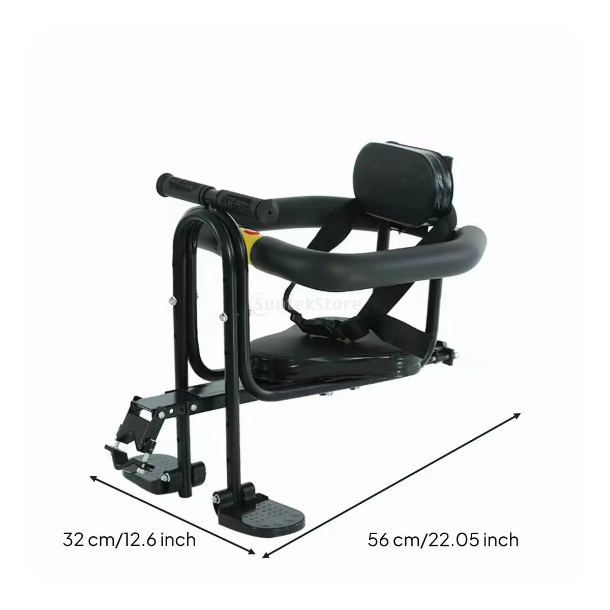 Rear-Mounted Child Carrier Seat Child Cycle Seat with Harness Secure for Young Children, Parents, Family Rides, Outdoor Biking