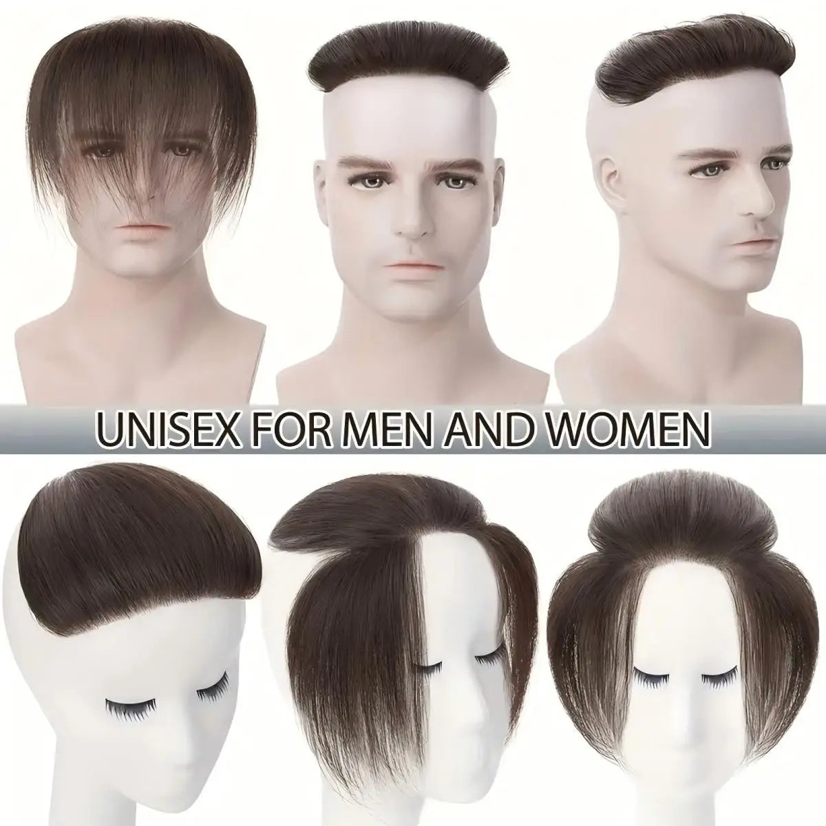6 Inch Seamless Hairline Topper Natural Look Replacement for Forehead Fringe & Hairline Invisible Edge Adhesive Hair Extensions