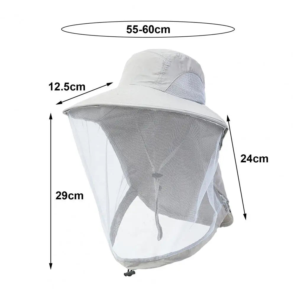 Anti-UV Sports Hat Fishing Insect Protective Cap Breathable Full-Mesh Head Net Hat Camping Hiking Hat Adjustable Unisex Hat