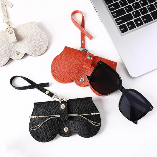PU Leather Glasses Bag, Portable Sunglasses And Myopia Glasses Storage Bag, Anti-Pressure And Scratch-Resistant, With Anti-Lost Bracelet, Luggage Bags, Travel Bags And Accessories, Travel Storage Bag, Travel Glasses Bag, Perf