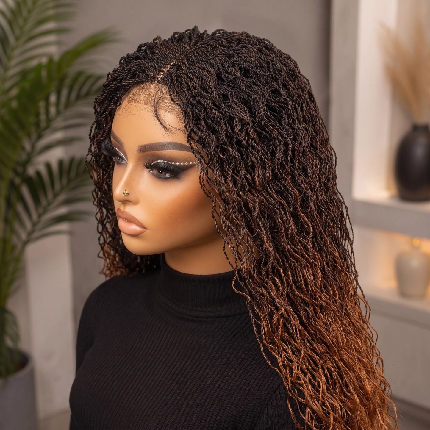 Mini Twist Braided Wig Synthetic Two Strand Twist Wig For Women Natural Looking Protective Hairstyle Lace Front Wig