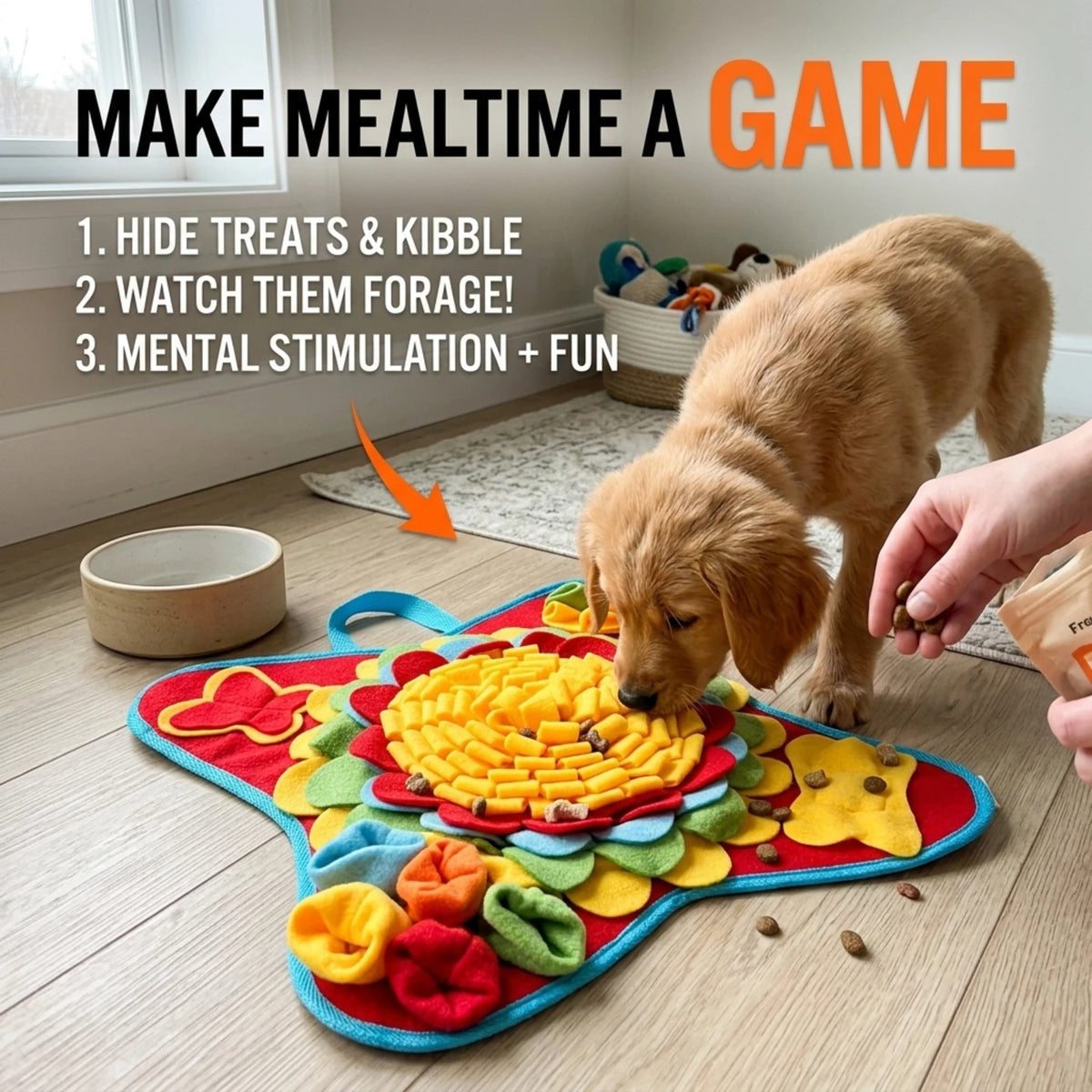 Pet Snuffle Mat for Dogs Interactive Feed Puzzle Boredom Encourages Natural Foraging Skills Pets Eco-friendly Training Blanket