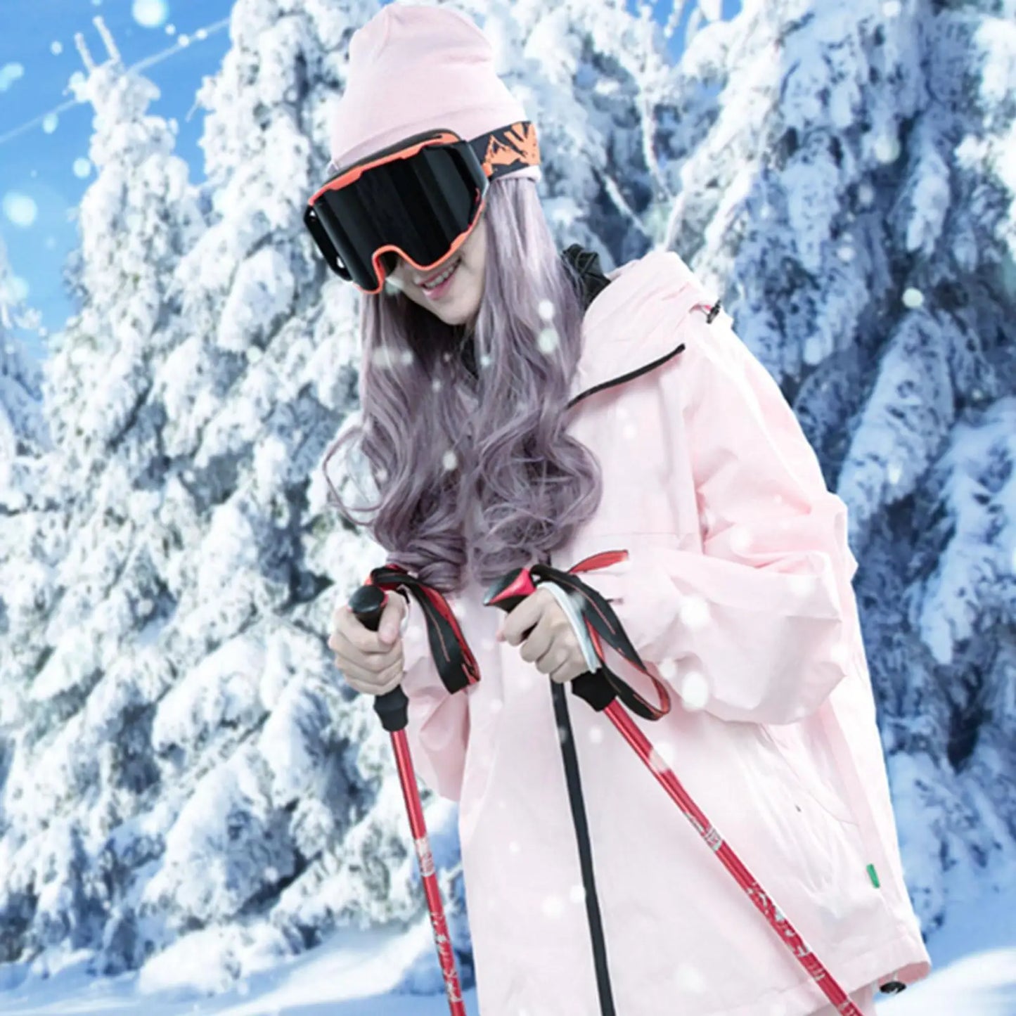 Skiing Pole Adjustable Trekking Poles for Outdoor Adventures Hiking Support Snowboarding Sturdy Walking Sticks for Mountains
