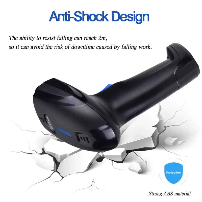 YHDAA Handheld Bluetooth Wireless 2D Barcode Scanner 1800mAh Support 20 Hours Continuous Scanning QR Code Reader