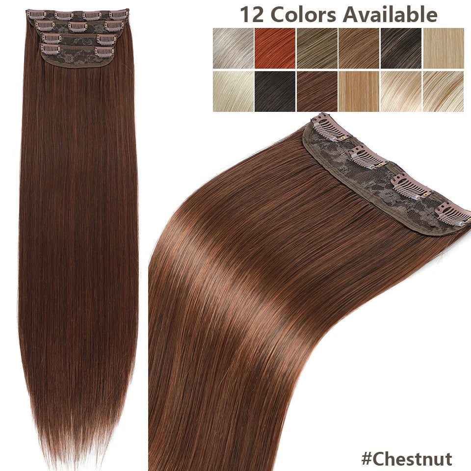 24Inches 200Grams M888 Ombre Blond 27/613 4Clips In Straight Hair Extensions Bio Heat Resistant Soft Nature Synthetic Hairpieces