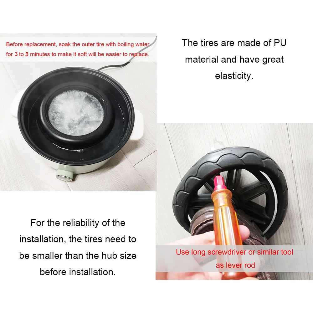 Custom Stroller Tire Each For Jane Muum Buggy Front Or Rear Wheel PU Tubeless Tyre With Tread DIY Baby Replacement Accessories