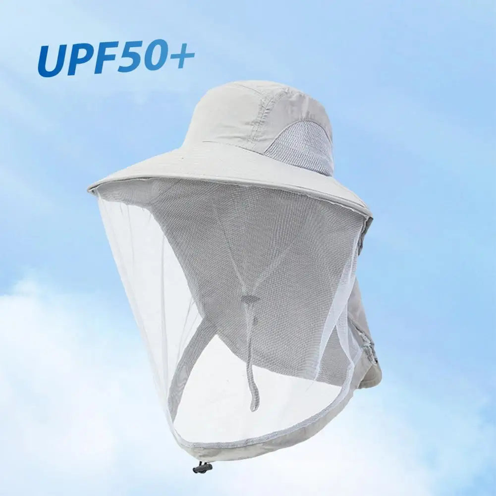 Anti-UV Sports Hat Fishing Insect Protective Cap Breathable Full-Mesh Head Net Hat Camping Hiking Hat Adjustable Unisex Hat