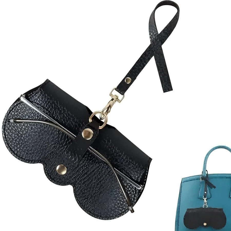 PU Leather Glasses Bag, Portable Sunglasses And Myopia Glasses Storage Bag, Anti-Pressure And Scratch-Resistant, With Anti-Lost Bracelet, Luggage Bags, Travel Bags And Accessories, Travel Storage Bag, Travel Glasses Bag, Perf