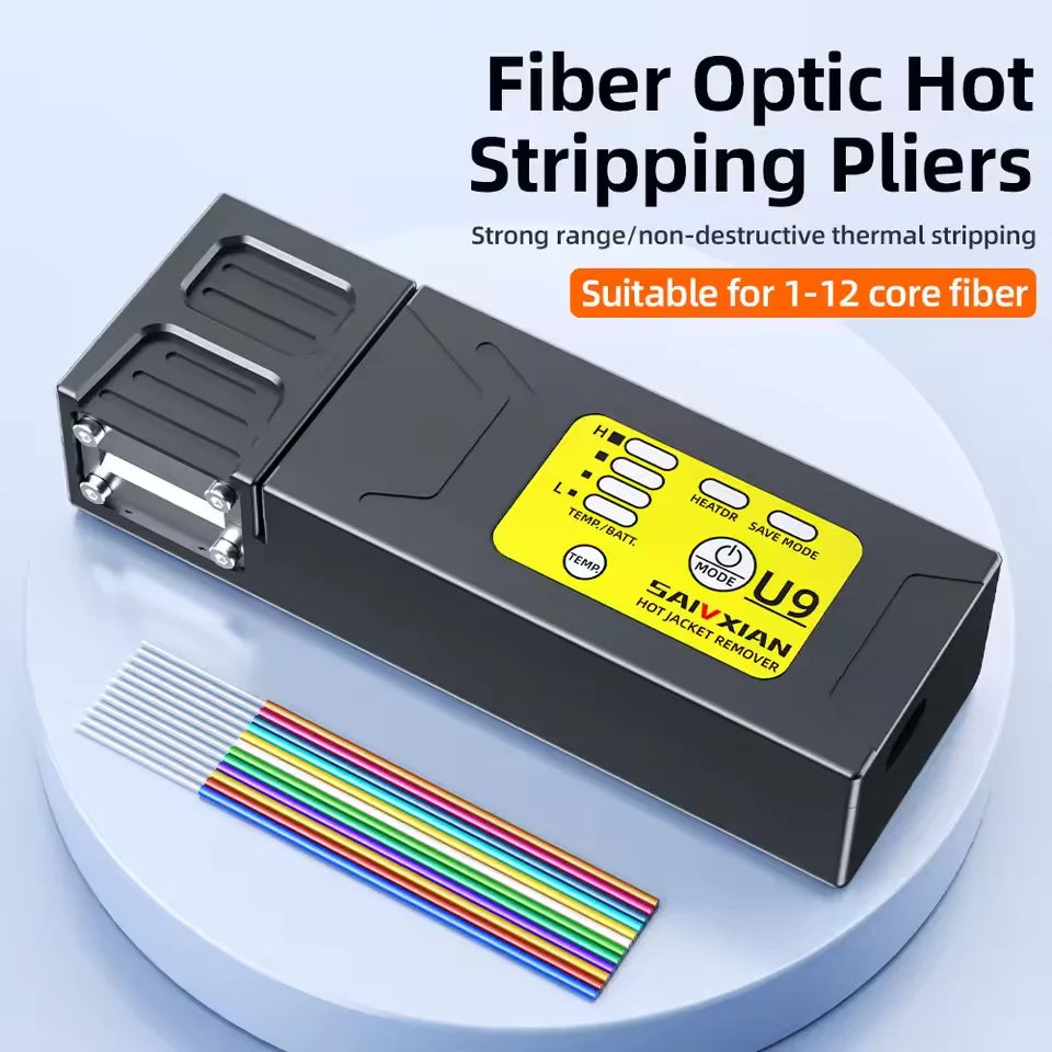 Fiber Thermal Stripper Pliers Heated Optical Wire Stripping Slitter Ribbon Fiber Hot Stripper Cable Fusion Tool SAIVXIAN U9