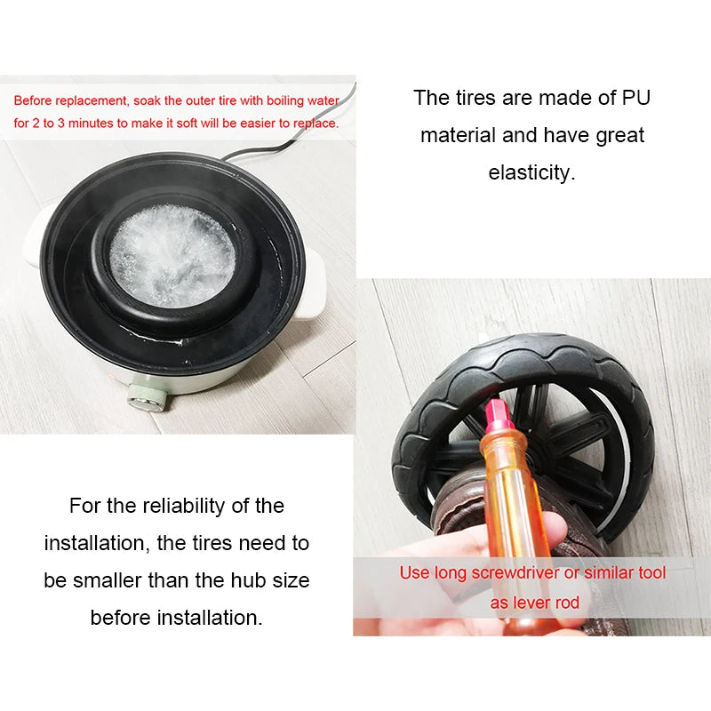 Custom Stroller Tire Each For Jane Muum Buggy Front Or Rear Wheel PU Tubeless Tyre With Tread DIY Baby Replacement Accessories
