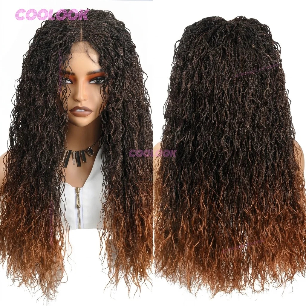 Mini Twist Braided Wig Synthetic Two Strand Twist Wig For Women Natural Looking Protective Hairstyle Lace Front Wig