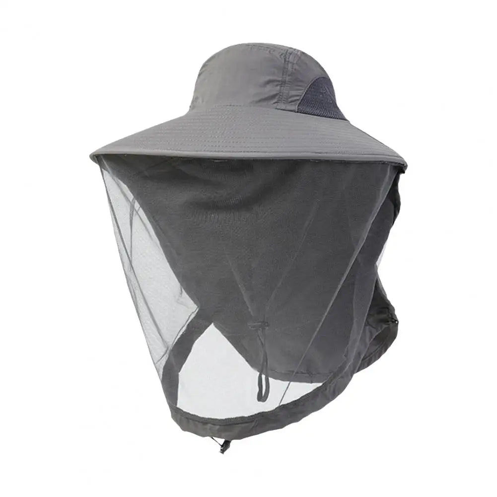 Anti-UV Sports Hat Fishing Insect Protective Cap Breathable Full-Mesh Head Net Hat Camping Hiking Hat Adjustable Unisex Hat