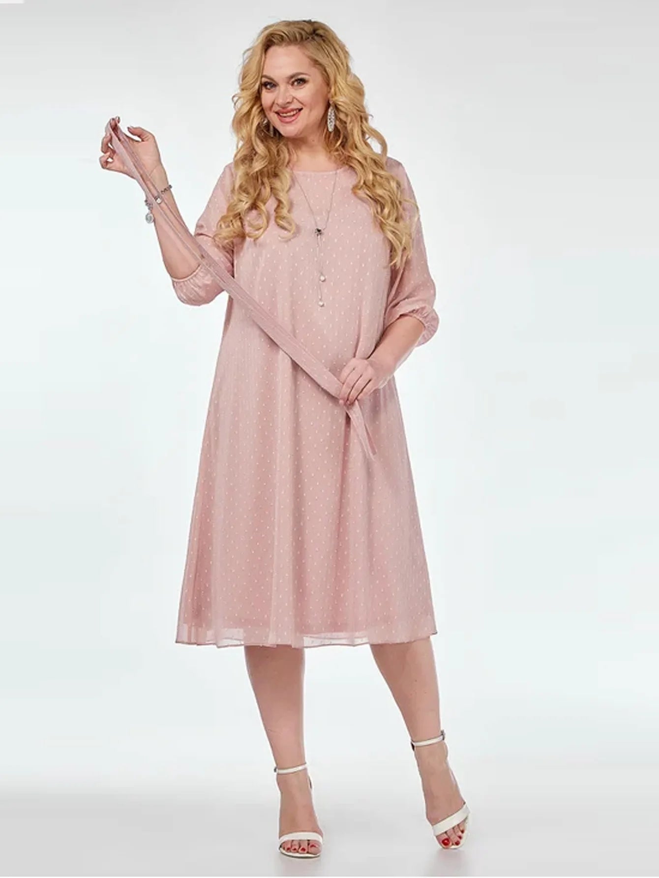 Plus Size Dress Pink Women Summer Half Sleeve Loose Casual Dress Big Large Size Women Clothing