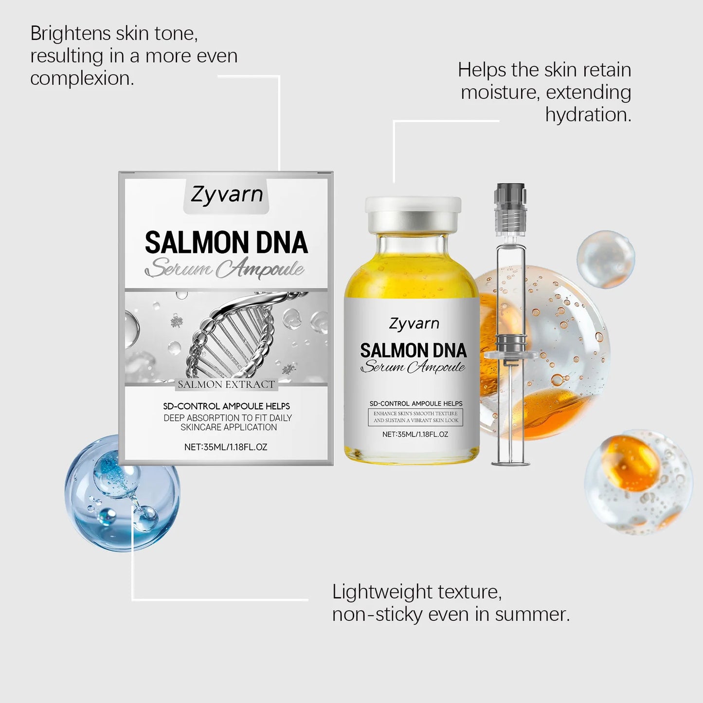 Salmon Peptide Lifting Serum Grade Skincare Deeply Repairs Revitalizes Brightens Moisturizes Collagen Anti Aging Essence Ampoule