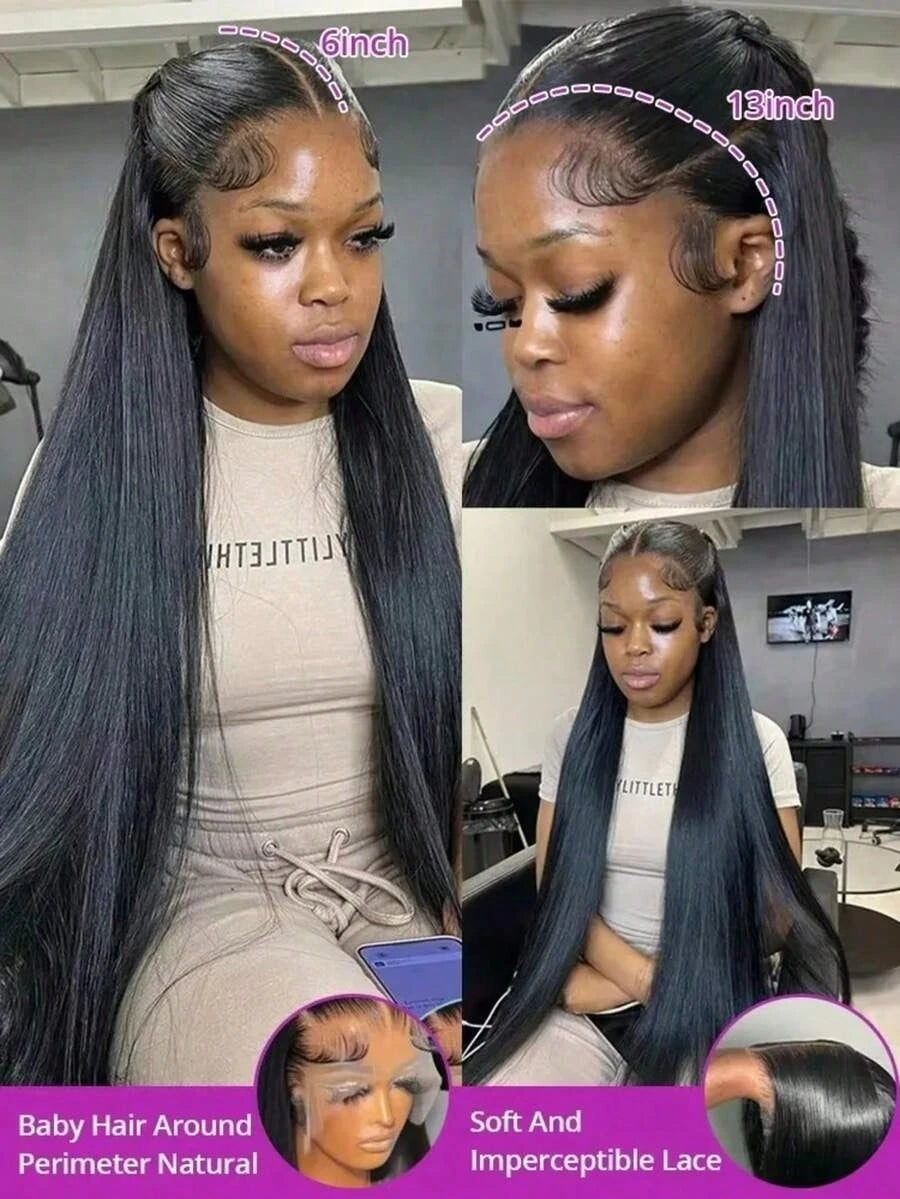 13x4 13x6 5x5 HD Transparent Lace Front Human Bling Hair Wigs For Women Pre Plucked Brazilian 36 30in Straight Lace Closure Wigs