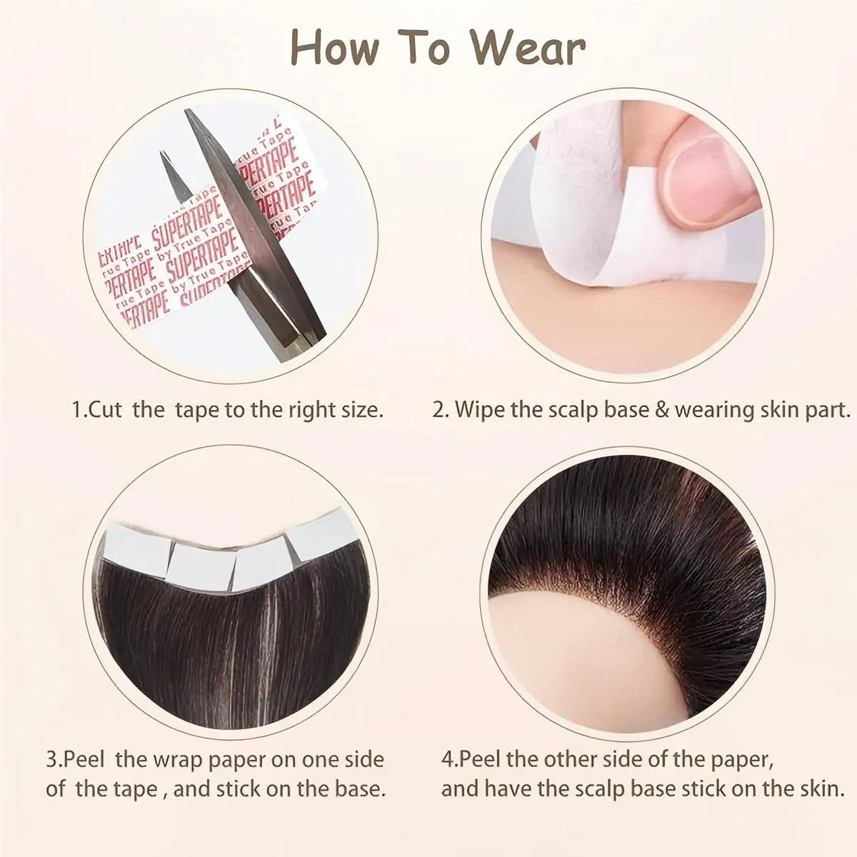 6 Inch Seamless Hairline Topper Natural Look Replacement for Forehead Fringe & Hairline Invisible Edge Adhesive Hair Extensions