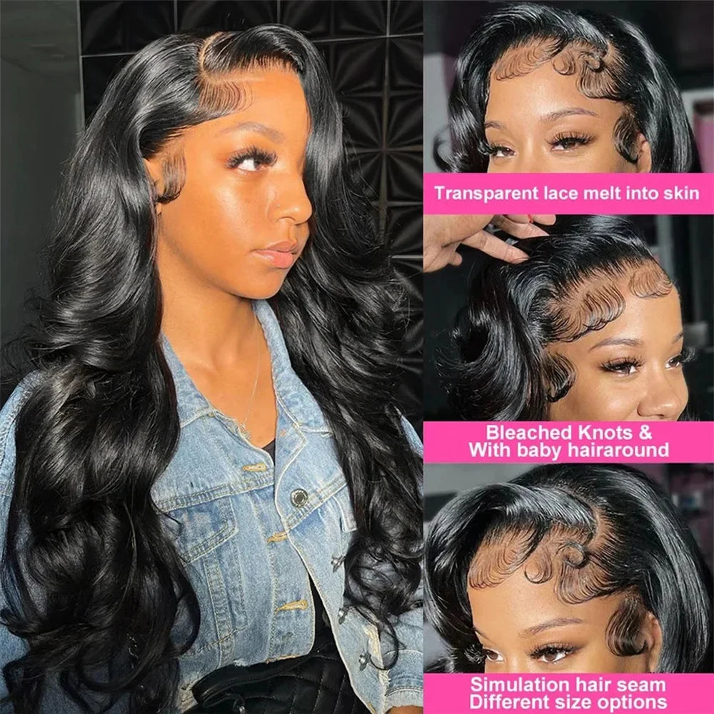 360 Full Lace Wig Human Hair Pre Plucked 250 Density Human Hair Wigs Body Wave 13x6 HD Lace Frontal Wig Glueless Wig  human hair