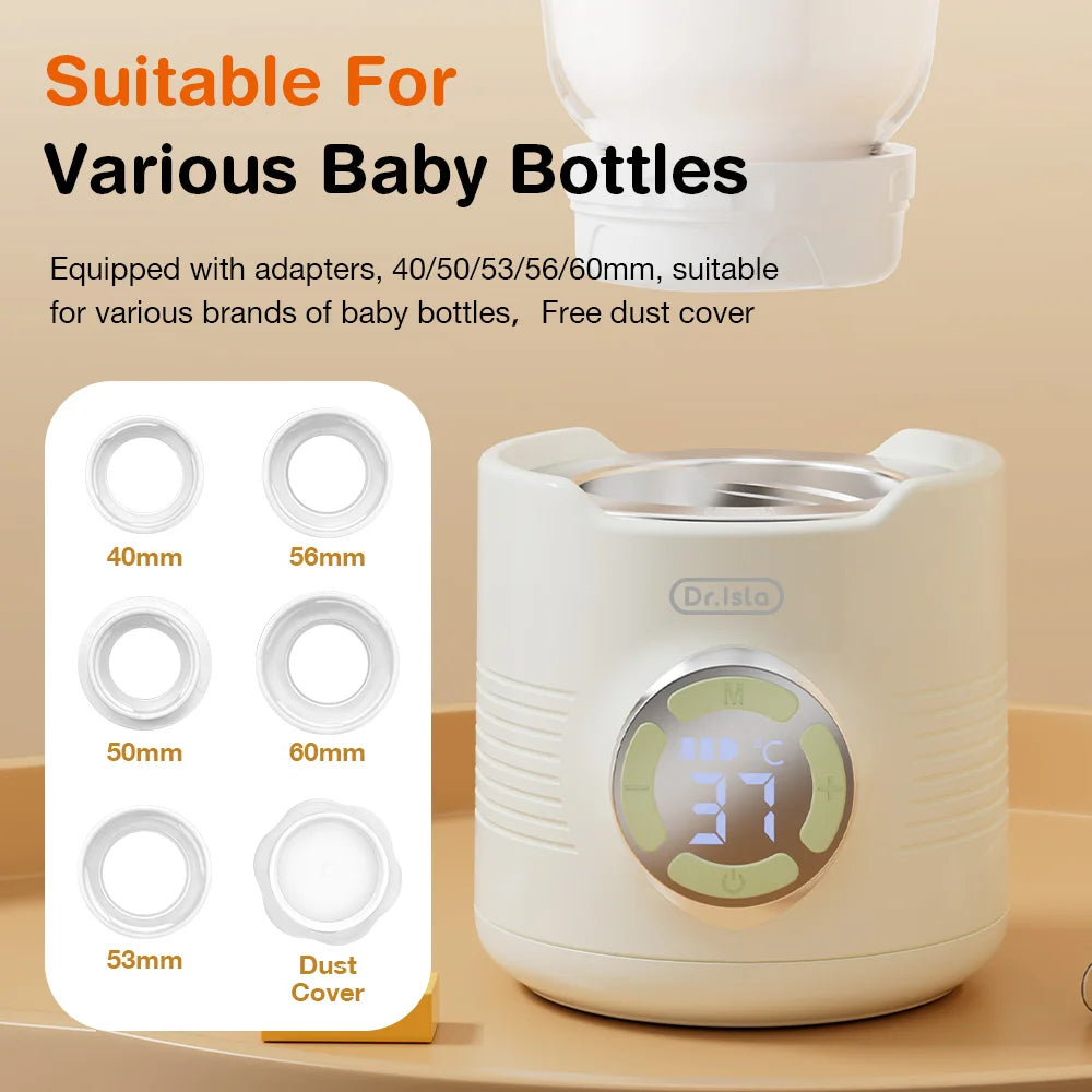 MAMIJOY Portable Baby Bottle Warmer 4 Gears Adjustable LED Display Prevent Dry Burn Tpye-c Interface For Multi-brand Bottles N38