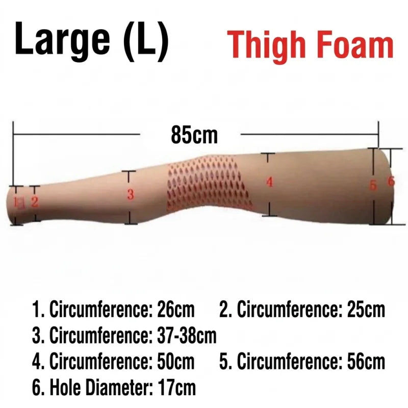 Prosthetic Leg Cover for Above-Knee Amputees | Realistic Leg Cosmetic Skin Sleeve | Protective & Decorative Thigh Cover (S/M/L)