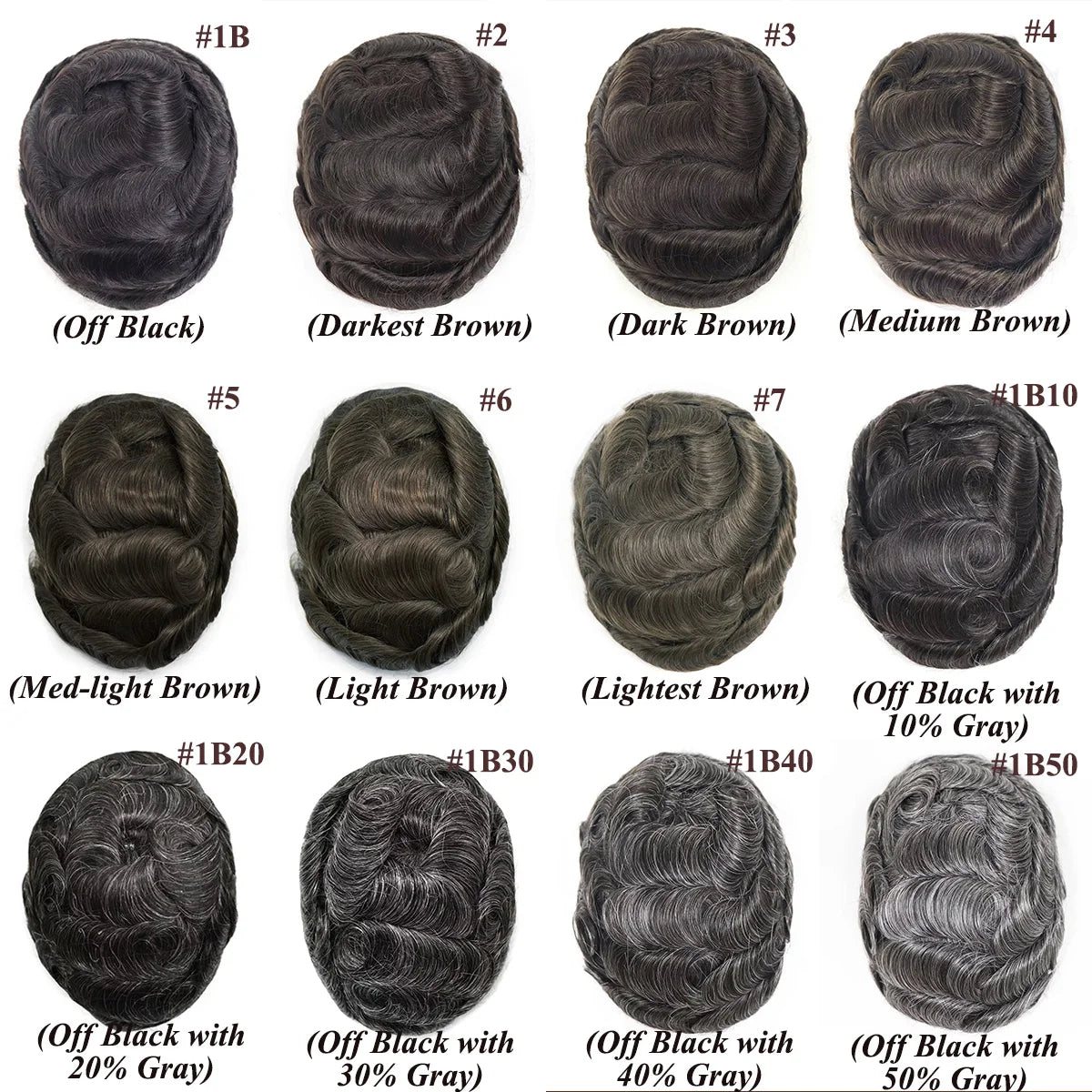 100% Human Hair Men's Toupee Fine Mono Base With Poly Skin Around Natural Men's Hair Replacement system Durable Wigs for Men
