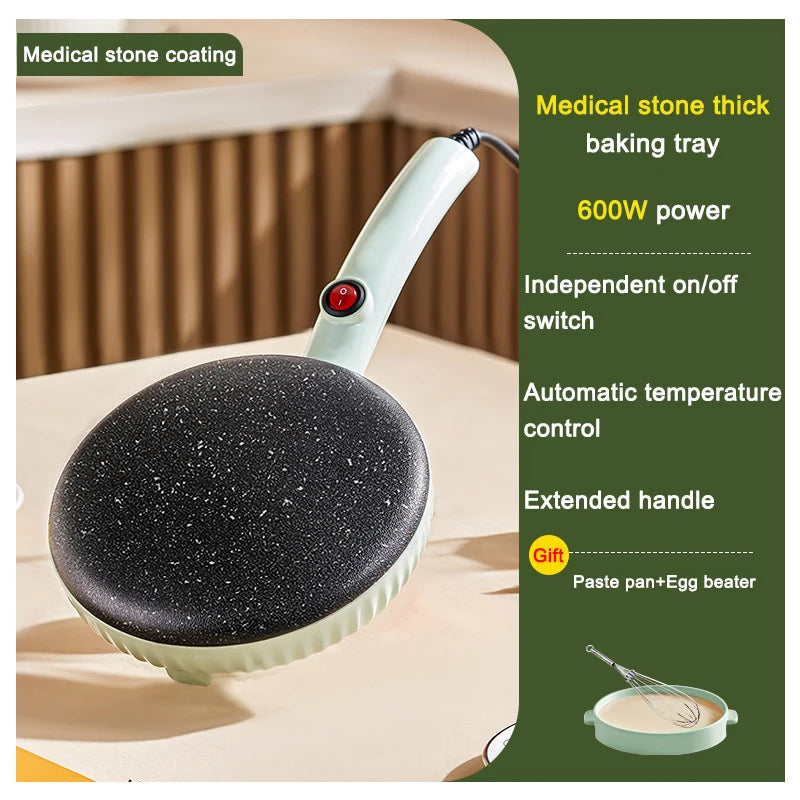 110V/220V Electric Crepe Maker Pie Baking Pan Non-stick Pancake Cooking Machine Chinese Spring Roll Pizza Griddle Cooker EU US