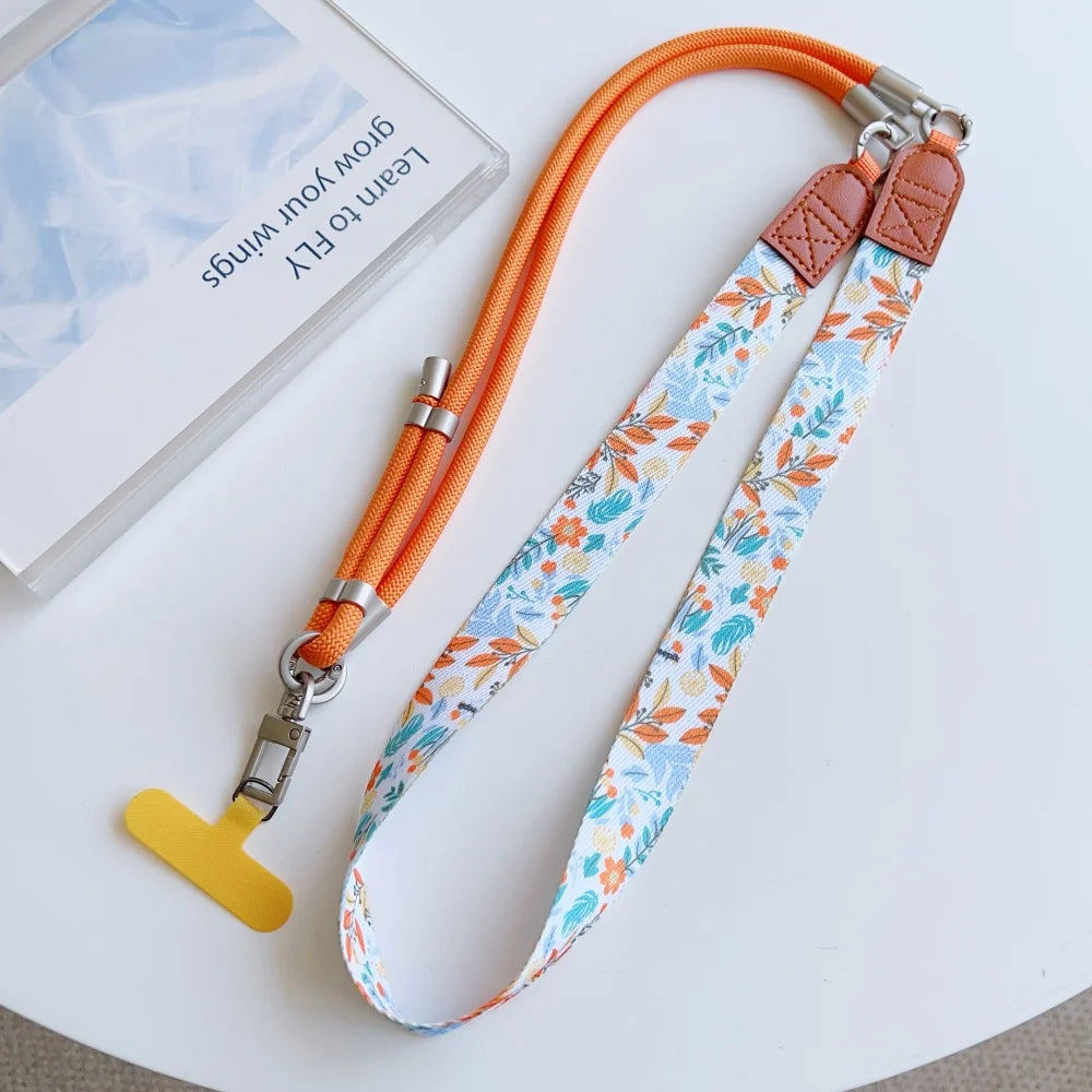 Colorful Adjustable Long Lanyard for Mobile Cell Phone Candy Solid Color Crossbody Necklace Anti-Lost Strap for Phone Universal