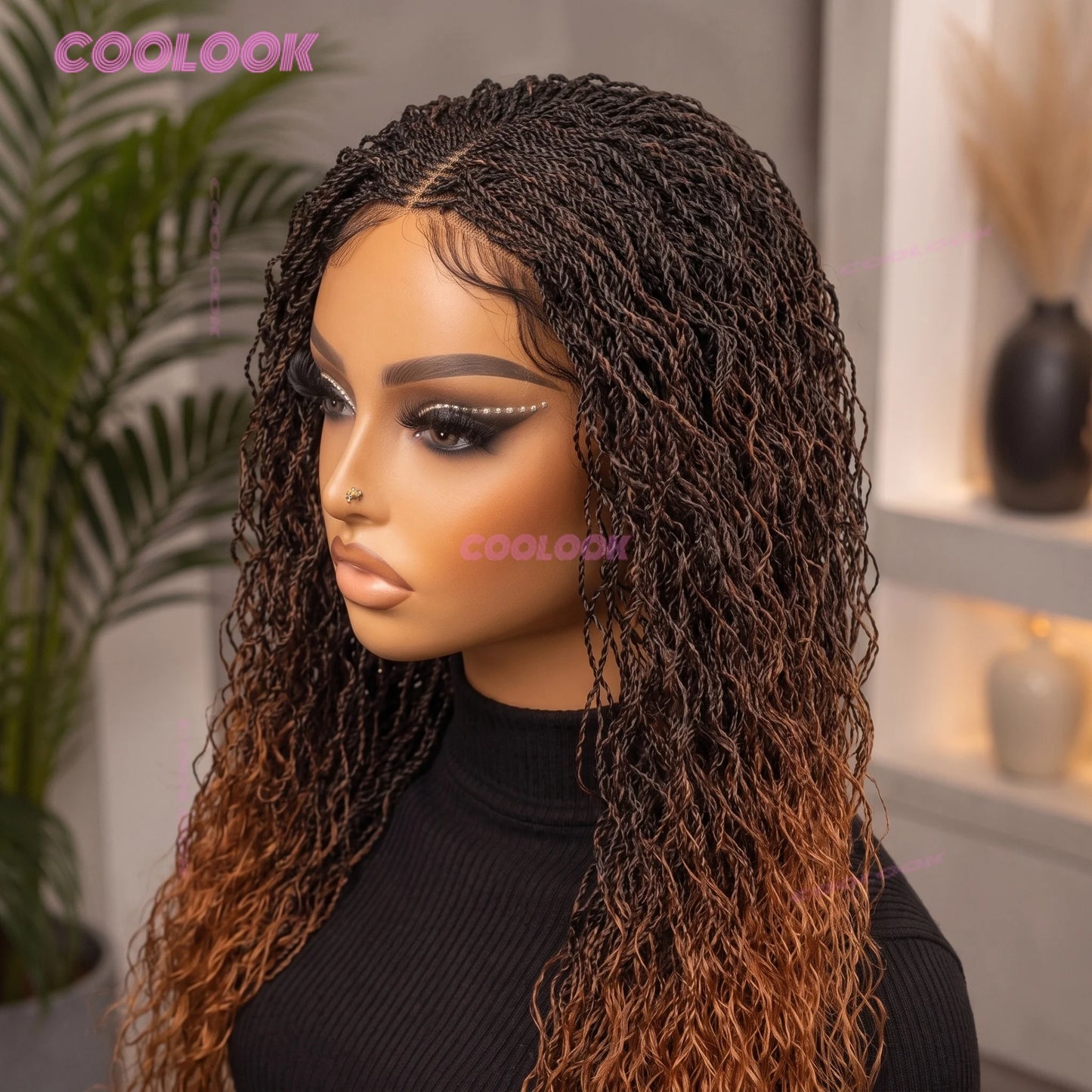 Mini Twist Braided Wig Synthetic Two Strand Twist Wig For Women Natural Looking Protective Hairstyle Lace Front Wig