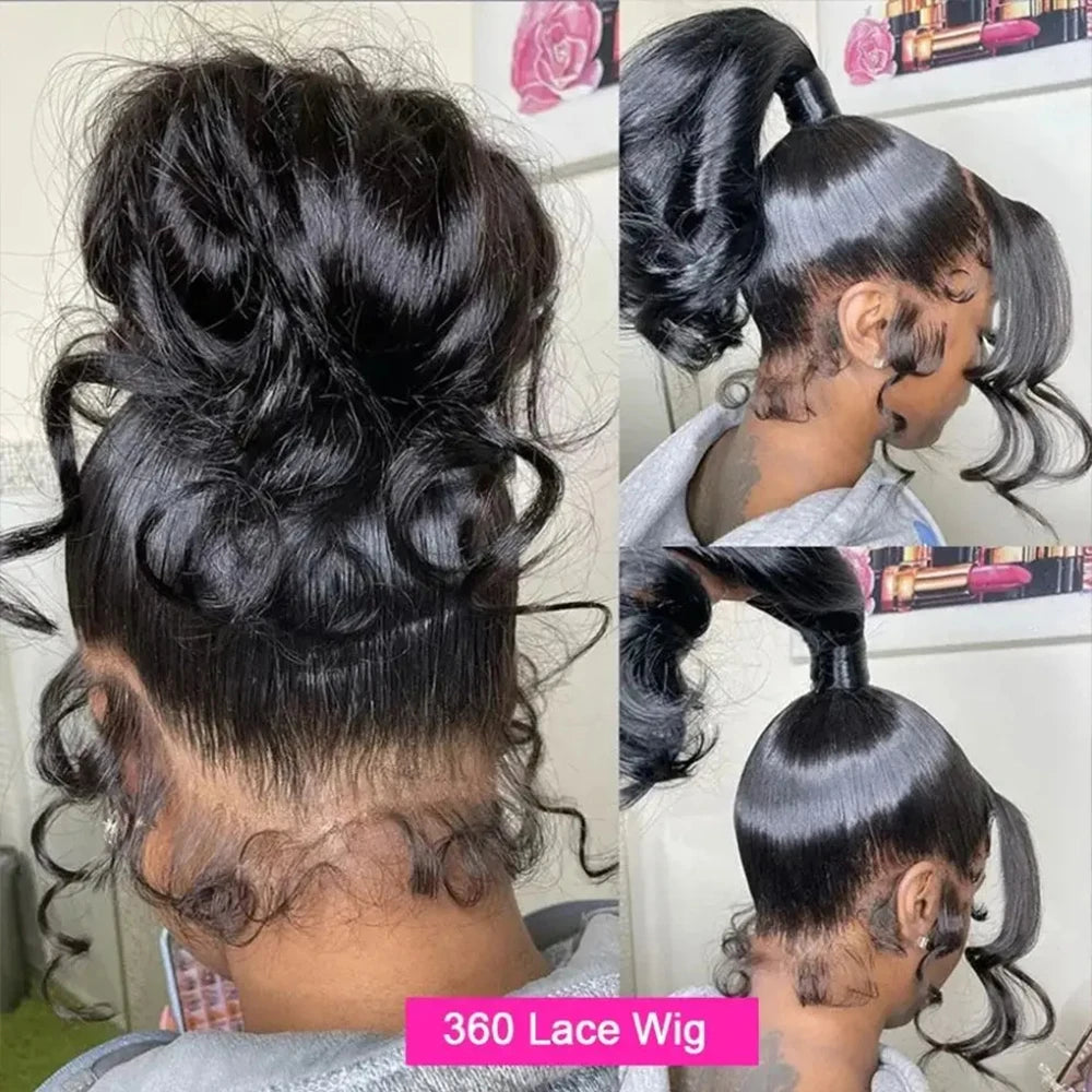 360 Full Lace Wig Human Hair Pre Plucked 250 Density Human Hair Wigs Body Wave 13x6 HD Lace Frontal Wig Glueless Wig  human hair