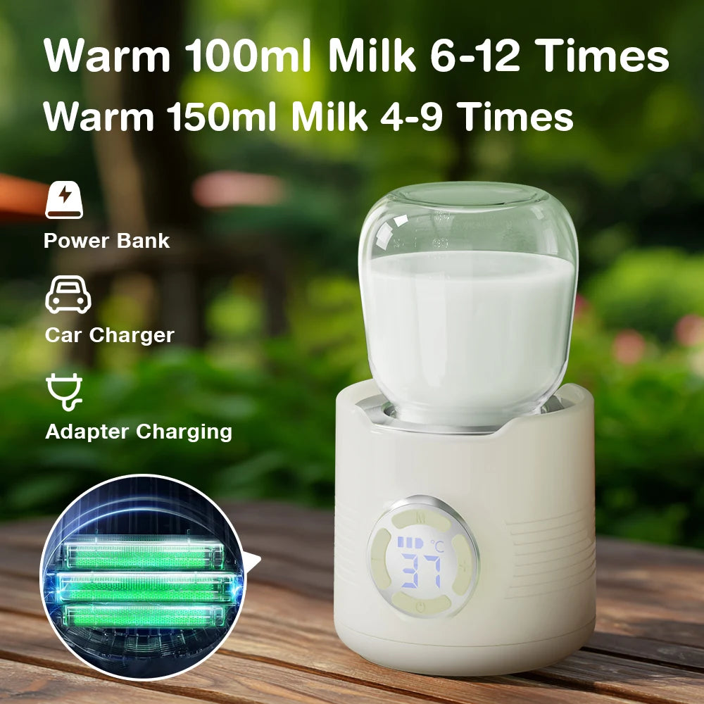MAMIJOY Portable Baby Bottle Warmer 4 Gears Adjustable LED Display Prevent Dry Burn Tpye-c Interface For Multi-brand Bottles N38