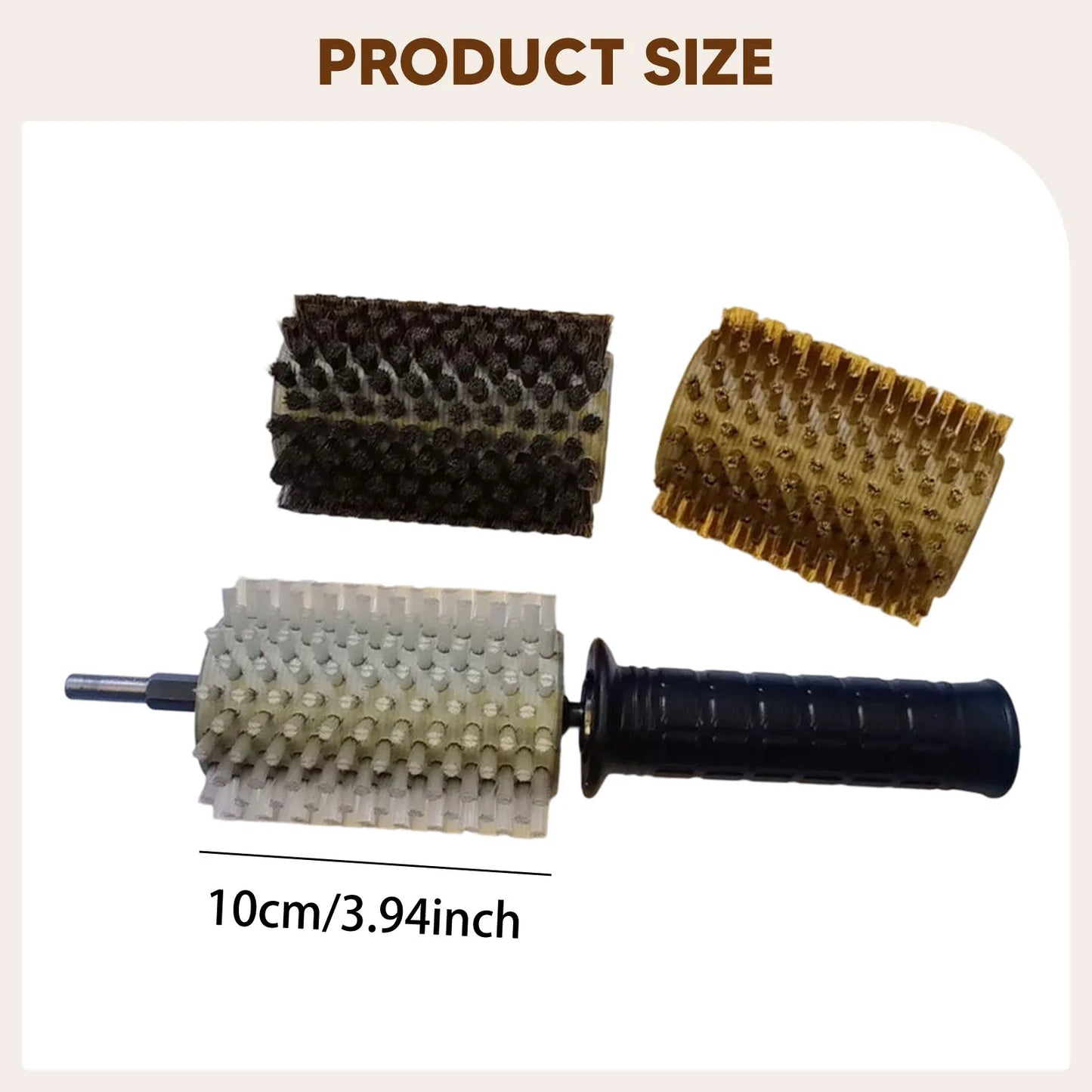 Snowboard Wax Brush Kit with Axle Handle Cover Roller Brush Nylon Brass Horsehair Professional Ski Wax Brushes Ski Wax Brush Kit