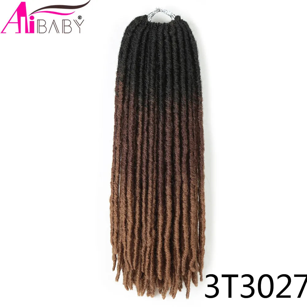 18Inch Faux Locs Crochet Hair Straight Gypsy locs Synthetic Crochet Braiding Hair 18 Stands/Pack Ombre Hair Extensions Alibaby