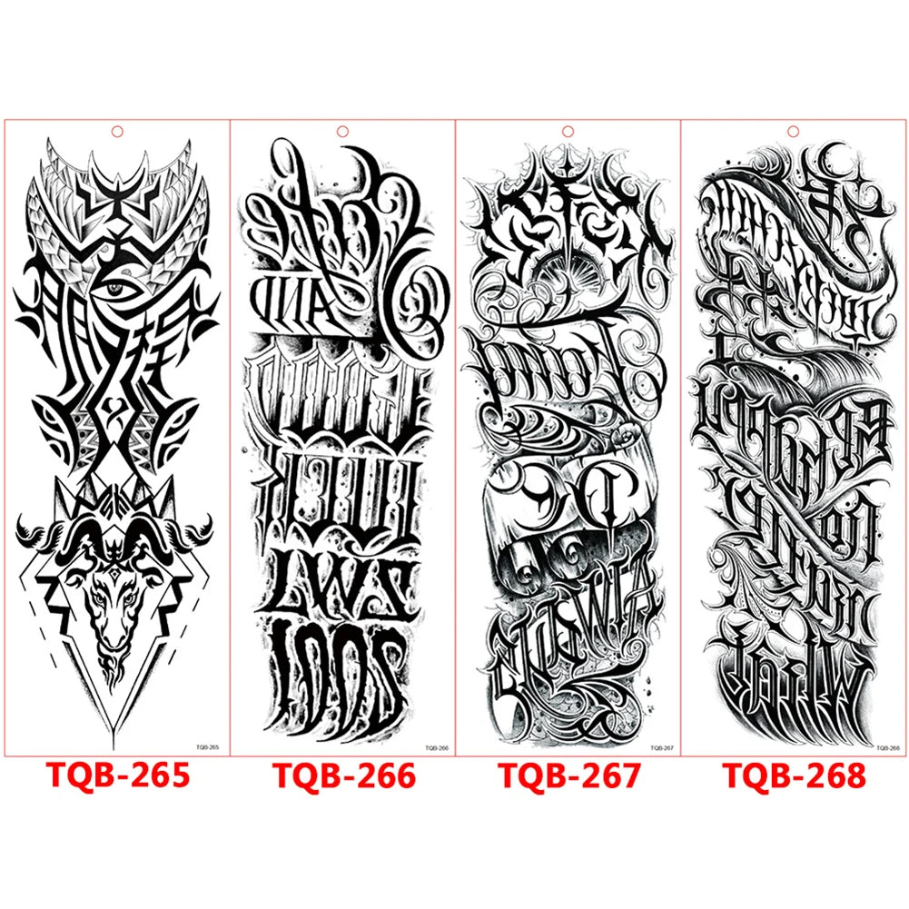 Large Arm Sleeve Tattoo Rose Gear Clock Eye Waterproof Temporary Tatto Sticker Lion Wolf King Body Art Full Fake Tatoo Women Men