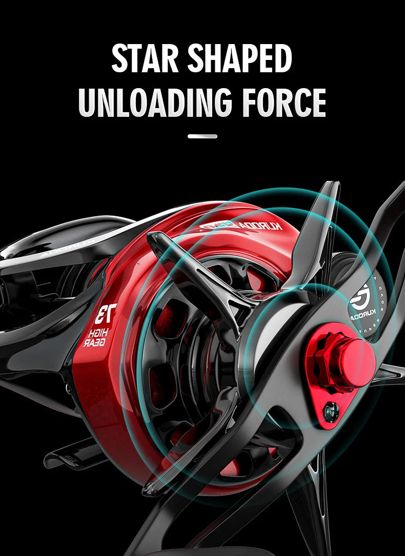 Baitcasting Fishing Reels 18 BBs 10KG Max Drag 7.3:1 Gear Ratios Ultra Light Casting Fishing Reel for Bass Pike Fishing Tackle
