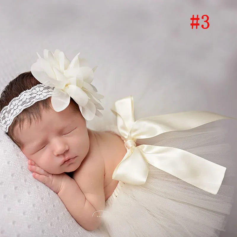 Pale Pink Baby Tutu Skirt and Headband Set Newborn Photography props Infant Cake Smash Tutus Outfit Shower Gift