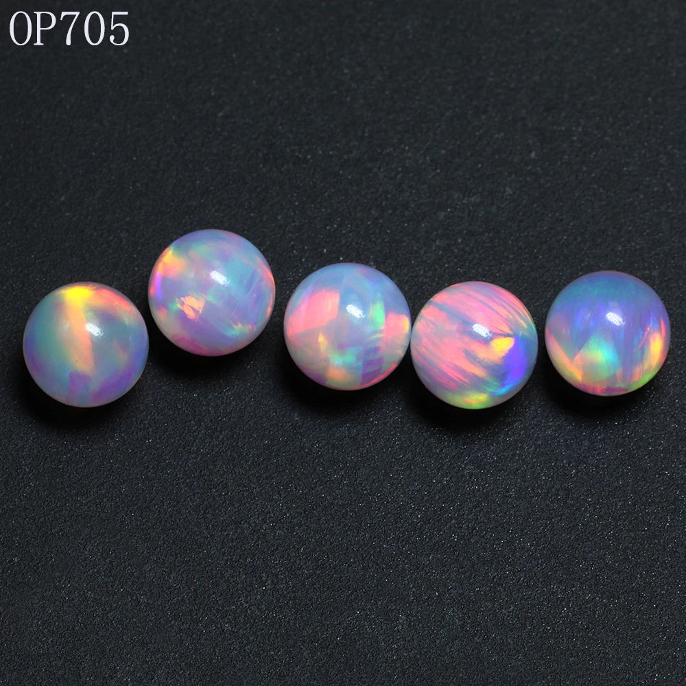 Free Shipping Glass Jewelry Material Heat Resistant Ball Beads Top Fire Synthetic Gilson Opal Stone