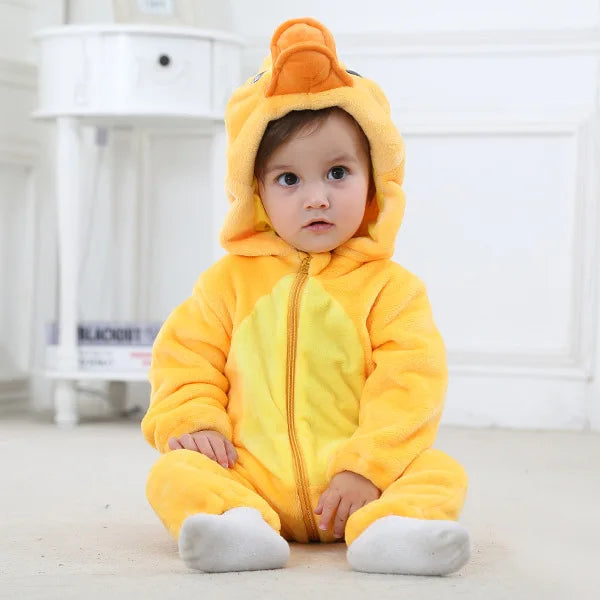 Baby Kigurumi Penguin Lion Cat Animal Cosplay Costume Winter Plush Jumpsuit for Toddler Boys 1 to 2 3 4 Years Baby Girl Outfits
