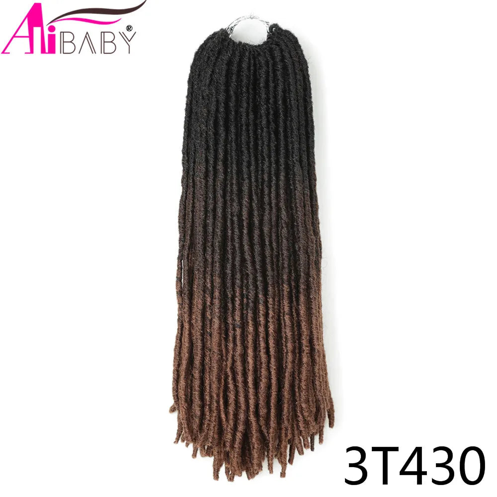 18Inch Faux Locs Crochet Hair Straight Gypsy locs Synthetic Crochet Braiding Hair 18 Stands/Pack Ombre Hair Extensions Alibaby