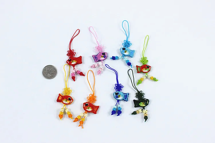10 Pcs Y2K Bag Charms - Cute Embroidered Butterfly, Fish & Flower Pendants for Keychain, Phone Case Lanyard, Purse Accessory
