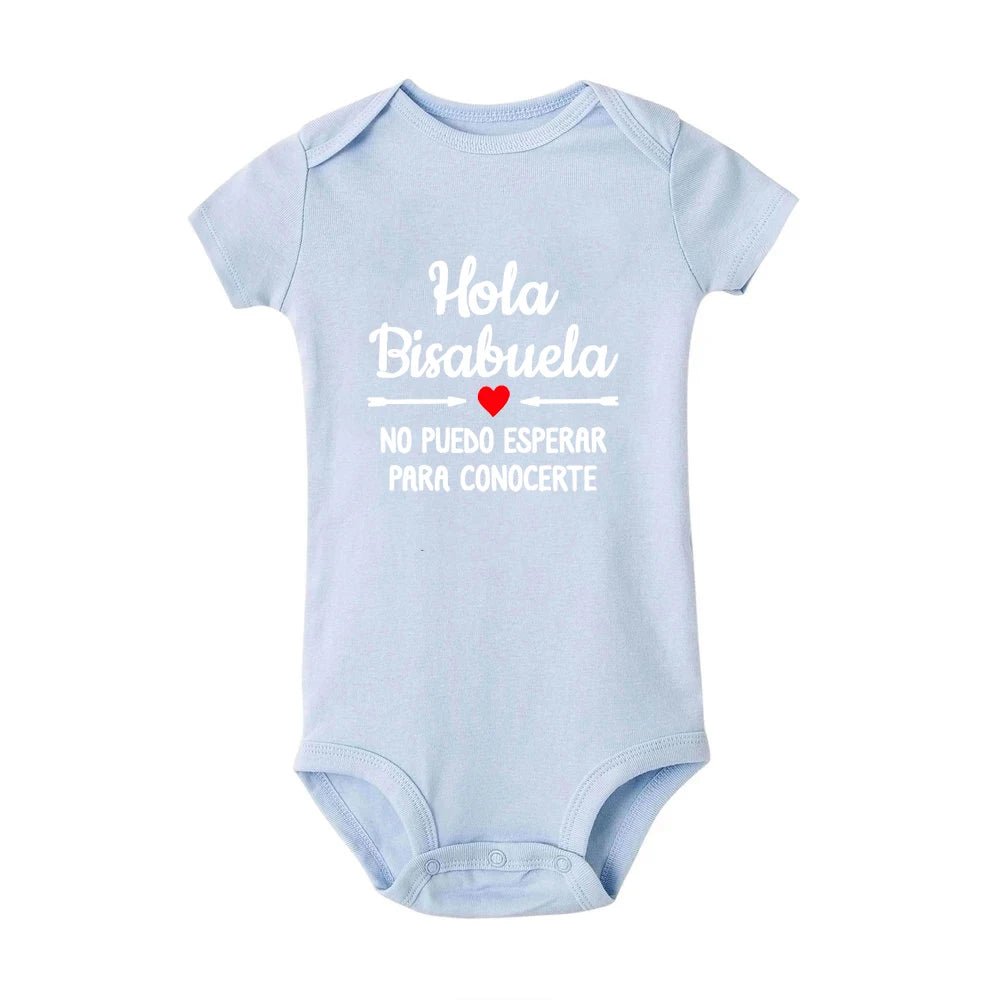 Hola Bisabuela Spanish Newborn Bodysuits Baby Boys Girls Born Crawling Jumpsuits Clothing Ropa Pregnancy Reveal To Great Grandma