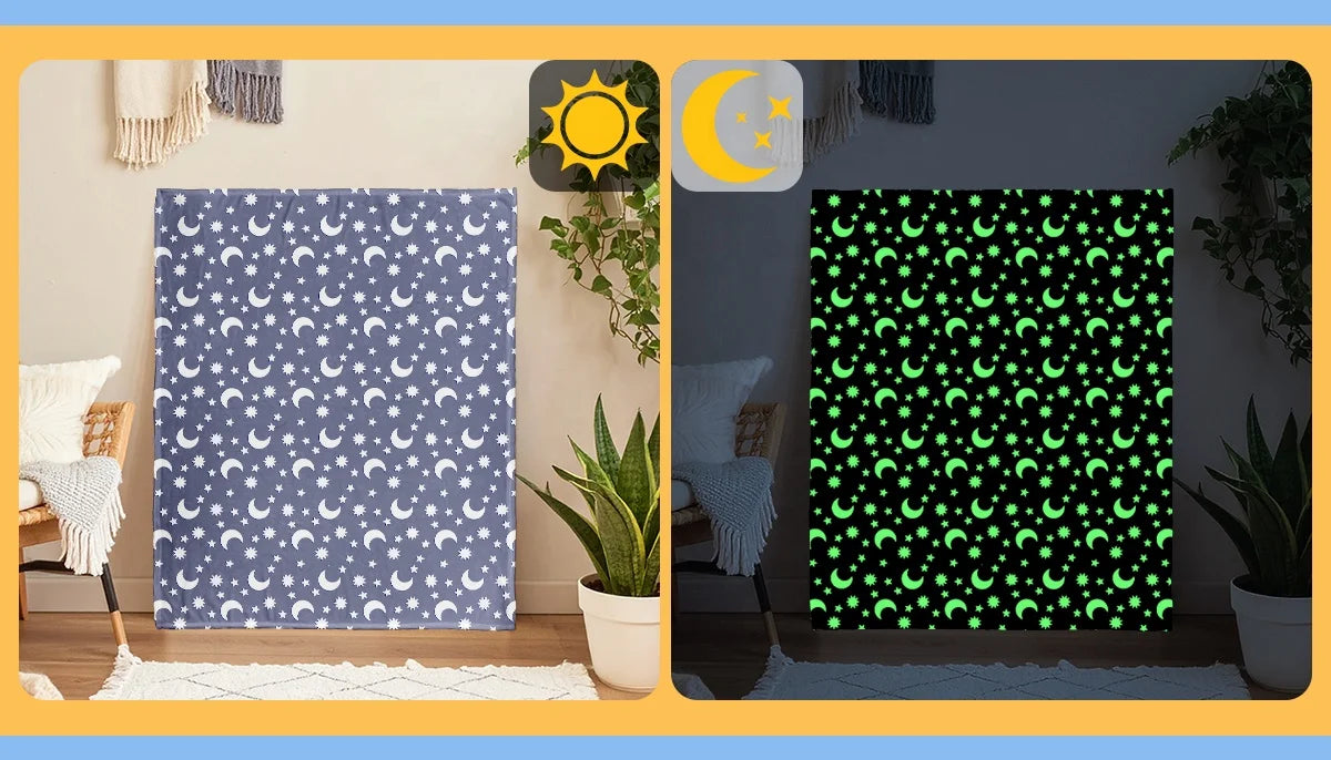 Double-Sided Flannel Coral Fleece Quilt Luminous Fluorescent Office Blanket for Children for Winter Air Conditioning