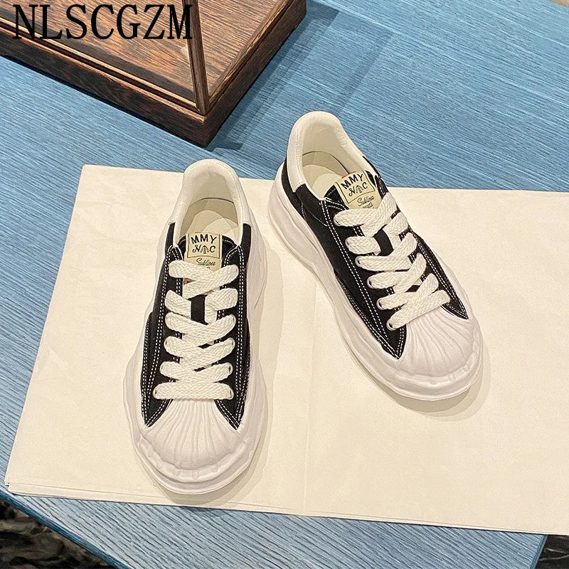 Black Canvas Shoes Woman Vulcanize Shoes Ladies Sneakers Shoes for Women 2025 Platform Sneakers Casuales Trainers Sneakers Women