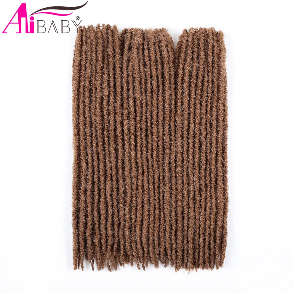 18Inch Faux Locs Crochet Hair Straight Gypsy locs Synthetic Crochet Braiding Hair 18 Stands/Pack Ombre Hair Extensions Alibaby