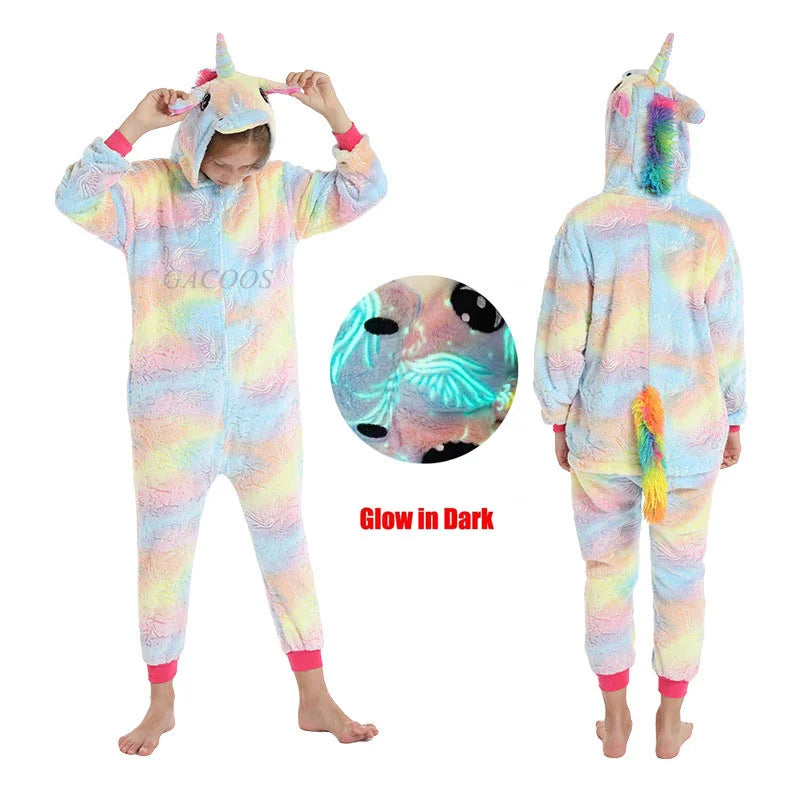 New Animal Unicorn Pajamas Adults Winter Sleepwear Kigurumi Wolf Panda Unicornio Pyjamas Women Onesie Anime Costumes Jumpsuit