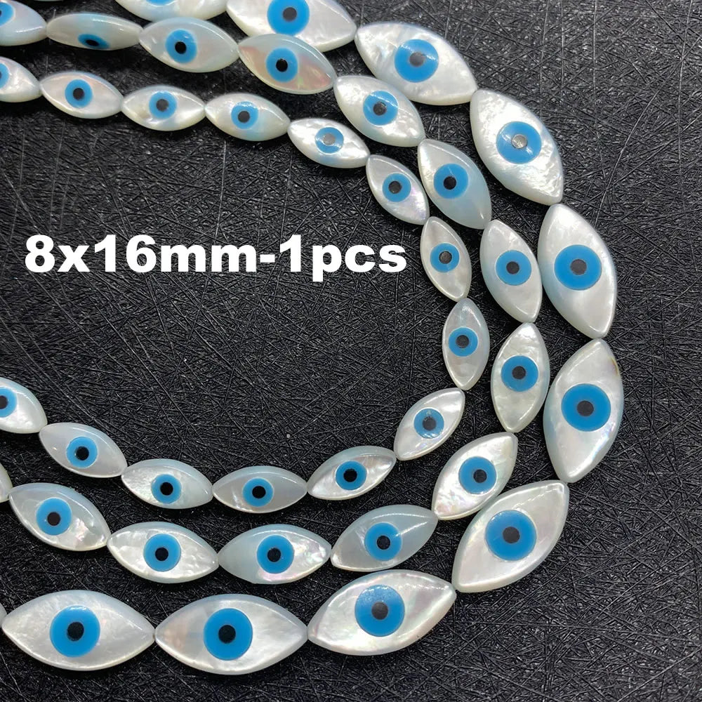 Natural Sea Shell Evil Eye Shell Beads Used for DIY Fashion Jewelry Making Necklace and Bracelet Accessories Size 5x10mm 6x12mm