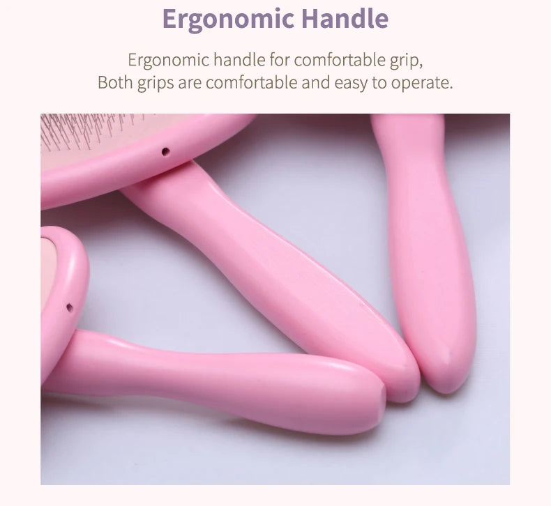 Fenice Pet Hair Brush Massage Handle Comb for Dog Cat Grooming Pet Hair Cleaning Tool
