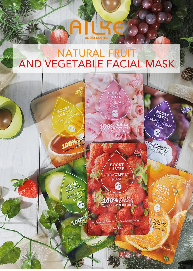 AILKE Whitening Moisturizing Hydration Facial Mask With Vitamin C Hyaluronic Acid Anti-wrinkle Face Skin Care Korean Cosmetics