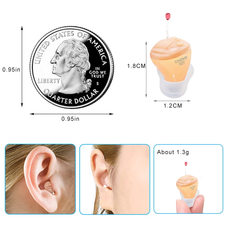 Hearing Aid Audifonos Ear Sound Amplifier J25 Super MINI Hearing Aids for Elderly/Deaf Hearing Amplifier